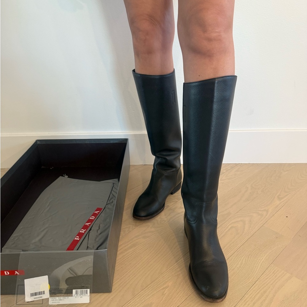 Prada Women's Black Over the Knee Boots